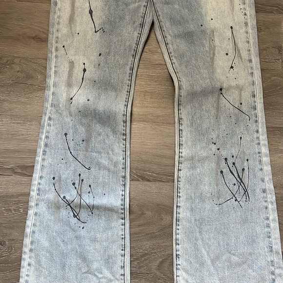 One Teaspoon Charlie Slim High Waist Flared Jeans, Fleetwood Artiste - Picture 9 of 12